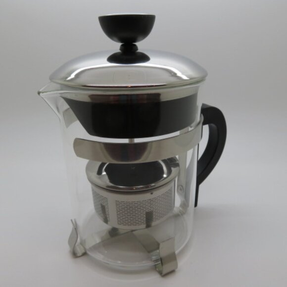 Teapot Tea Infuser Primula 18 oz Glass Pitcher Stainless Steel Basket 1 Serving - Picture 3 of 14